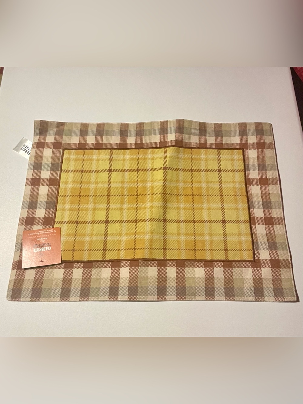 Kohl's Celebrate Together Fall Mixed Plaid Fabric Rectangle Placemat NWT